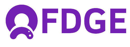 Logomarca do FDGE, Um circulo roxo com uma silhueta de uma pessoa em branco na frete